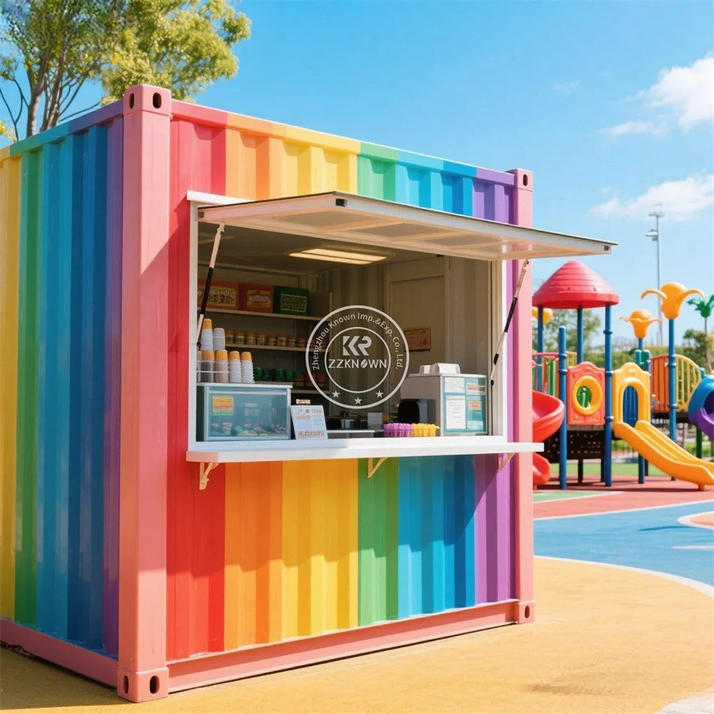 Custom Modern Design Prefabricated Bar Container Coffee Kiosk Magic House With Flap Windows Outdoor Container Cafe Shop