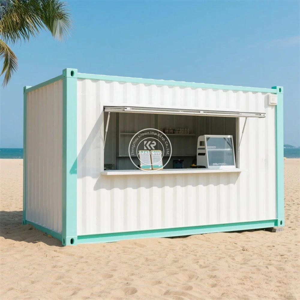 Custom Modern Design Prefabricated Bar Container Coffee Kiosk Magic House With Flap Windows Outdoor Container Cafe Shop
