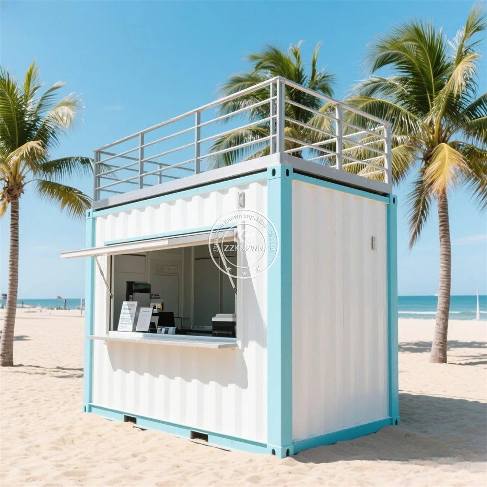 Custom Modern Design Prefabricated Bar Container Coffee Kiosk Magic House With Flap Windows Outdoor Container Cafe Shop