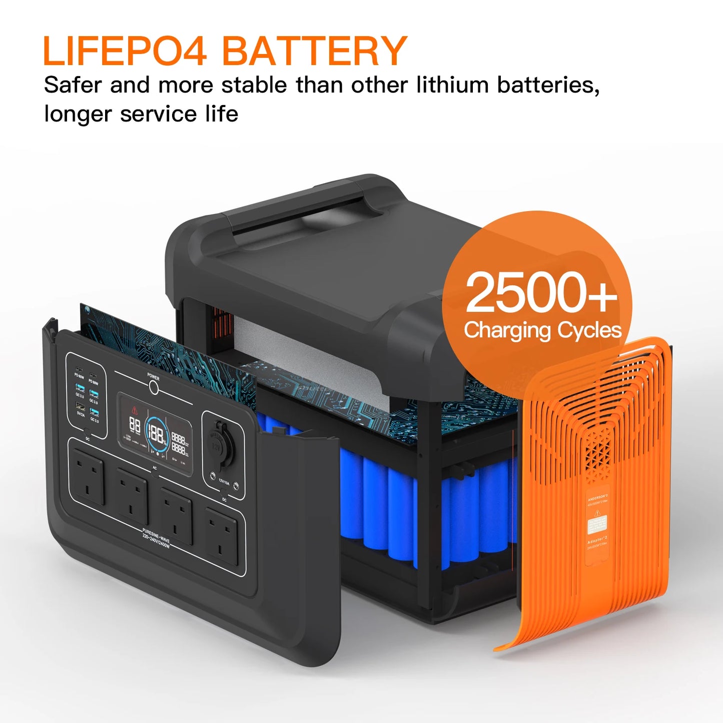 3000w outdoor powerstation tragbare kraftwerk lifepo4 portable solar generator 110v power station 2400w energy storage battery