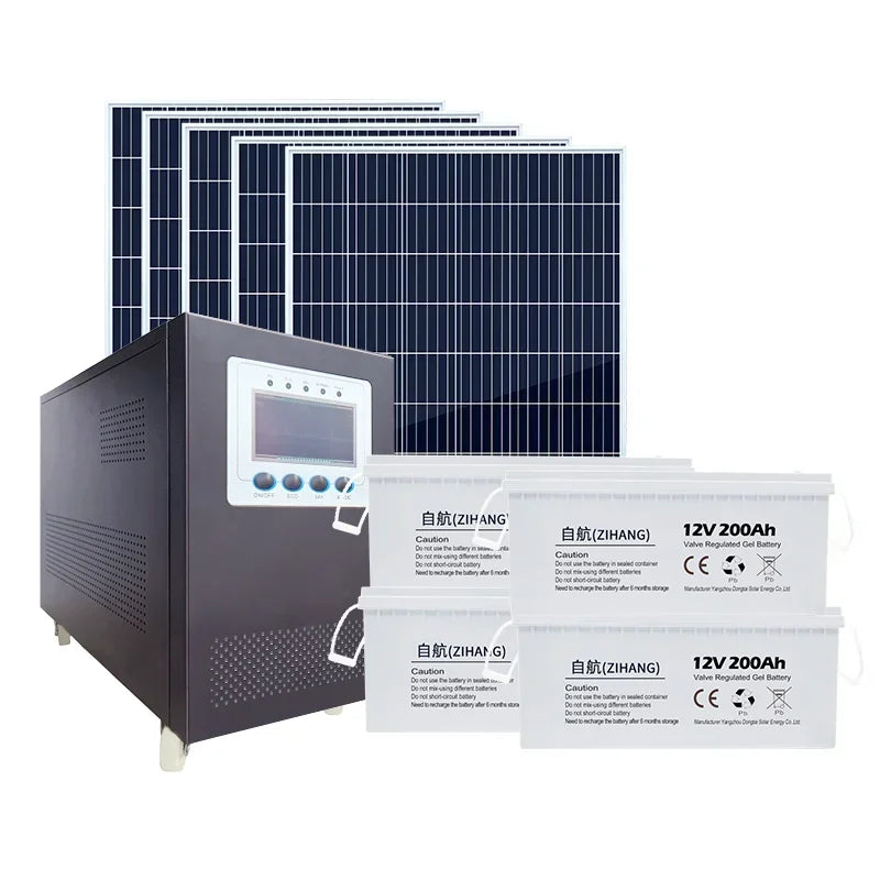 Self-propelled solar generator system Large household 220v panel 5000w full set of photovoltaic power generation system